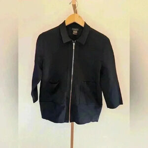 Ann Taylor Factory Women's Black Cardigan Jacket Size S Zip With Pockets